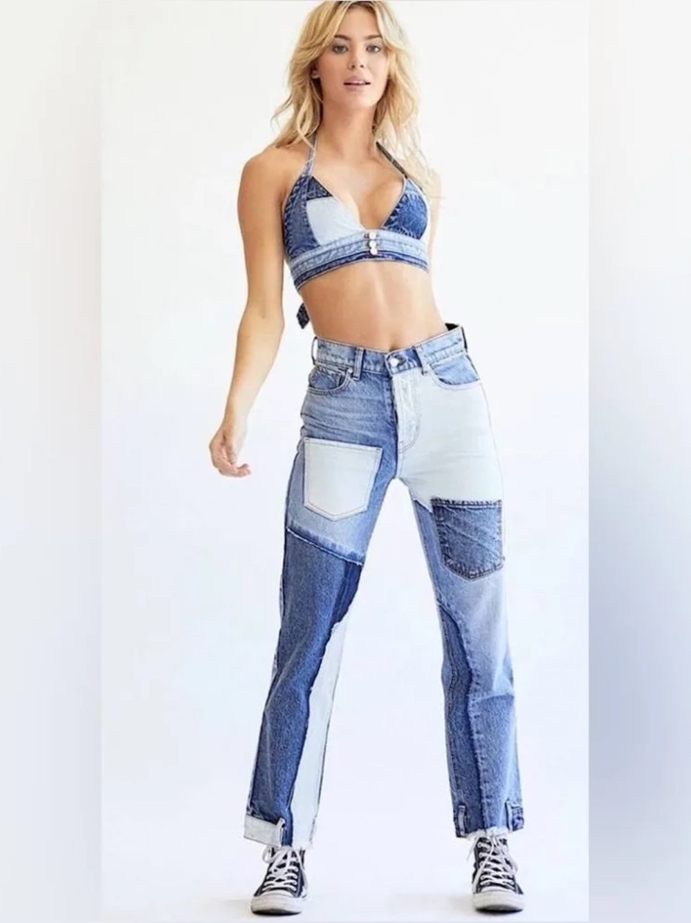 Re/vice the matchmaker patchwork jeans in live at first sight wash size 26